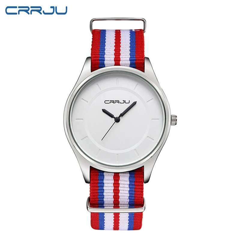 

CRRJU Brand Men Watch Simple Fashion Waterproof Quartz Watches Women Nylon Watches Male Reloj Montre Homme Hodinky Male Clock
