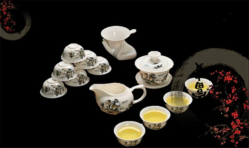 13 шт./компл. керамический кунг-фу чайный сервиз Исин фарфоровая чайная чашка, чай кружка, сосуды для питья китайский костный чай утечки gaiwan набор лучшие подарки