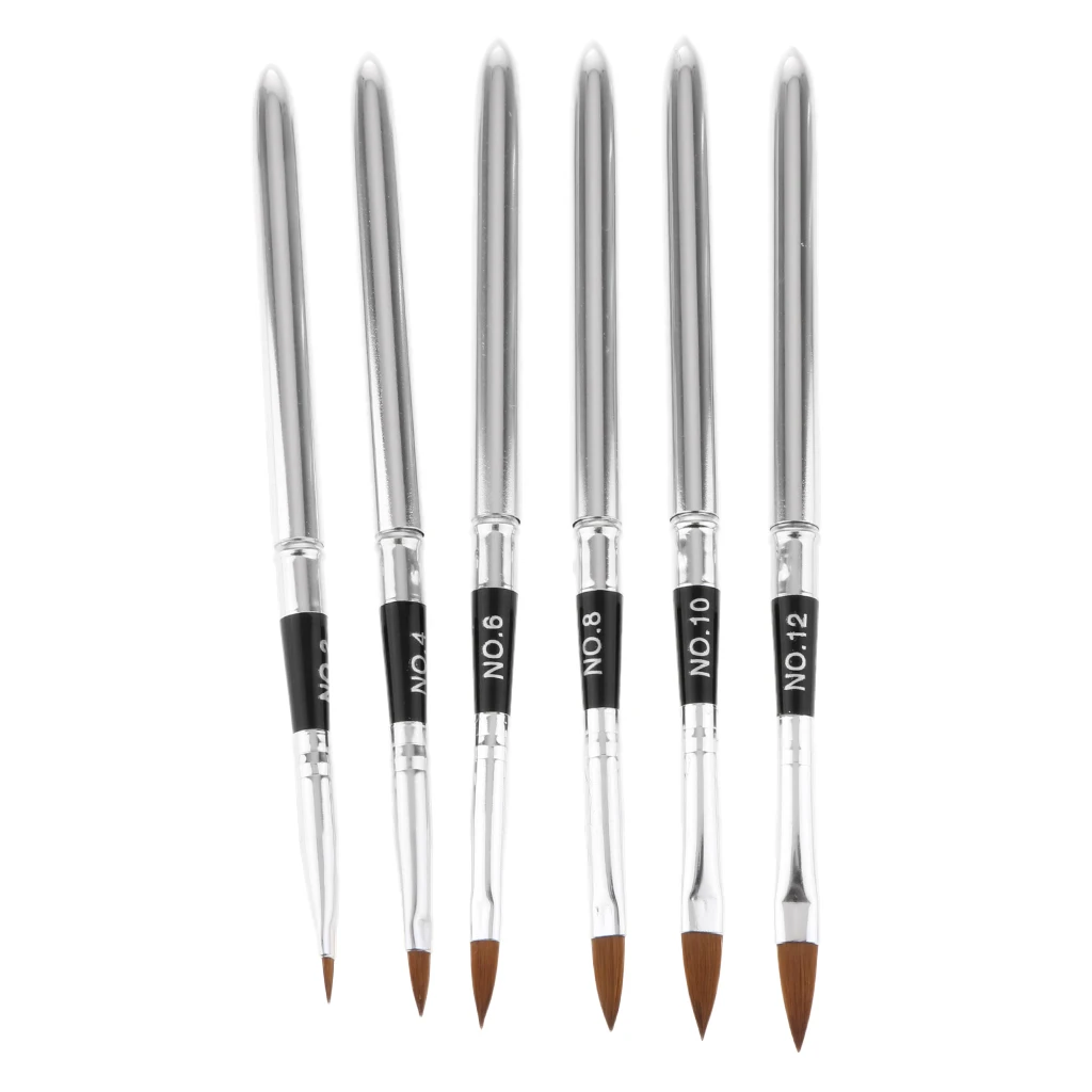 6x Nail Art Dotting Pen Nail Line Drawing Brush Beauty Nail Manicure Meatal Handle Liner Pen