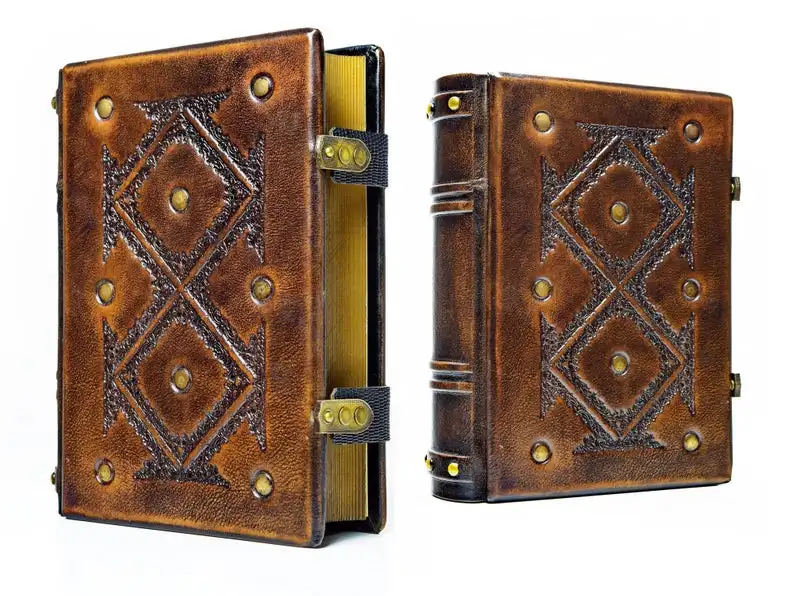 

Special large leather journal adorned with deep embossing and hand tinted leather eather journal sketchbook notebook diary