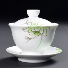 Чайный сервиз для китайского кунг-фу, чаша gaiwan, фарфоровая чашка, ручная роспись, цветная эмалированная миска с крышкой, блюдце, креативная чашка из Китая dehua