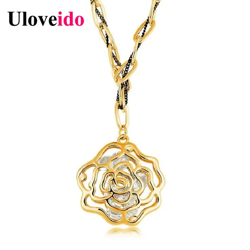 Crystal Flower Necklace Fashionable Pendants European Style Ethnic Jewellery Women Long Big Necklaces Chain 2015 Ulove 8581