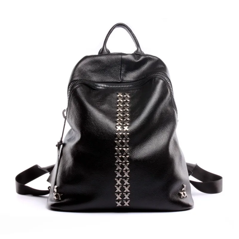 

Women 100% Black Genuine Leather Small Backpack Purse High Quality Female Backpacks Shoulder Bag Travel Backpack Mochila GL031