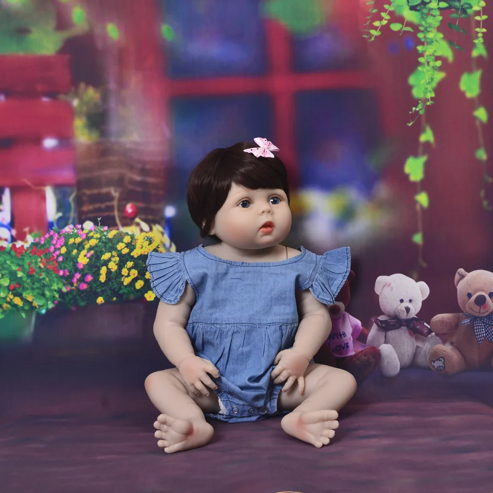 

Silicone Reborn Baby Doll Toy for Girl 23 Inches Handmade Silicone Doll Reborn Complete Toy For Children As Lol Surprise Bonecas