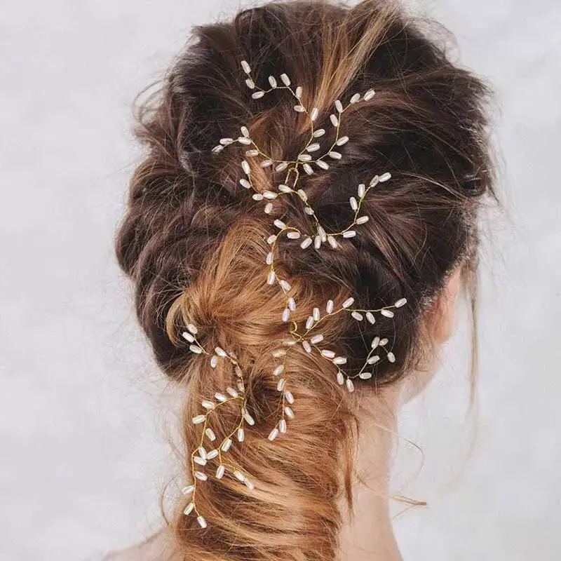 Для женщин искусственный жемчуг Шпильки простой волос, украшения для волос аксессуары, свадебные украшения заколки ручной работы