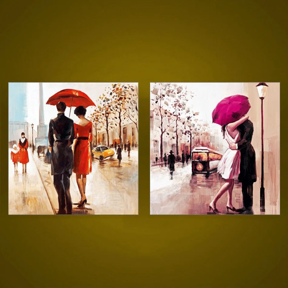 No Framed Kiss Lover Modern Abstract Handpainted Oil Painting Home Wall