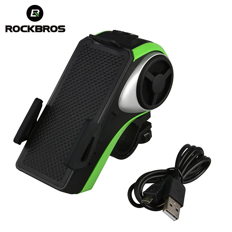 Flash Deal ROCKBROS Waterproof Bicycle Bike Phone Holder Bluetooth Audio MP3 Player Speaker 4400mAh Power Bank Bicycle Ring Bell Bike Light 5