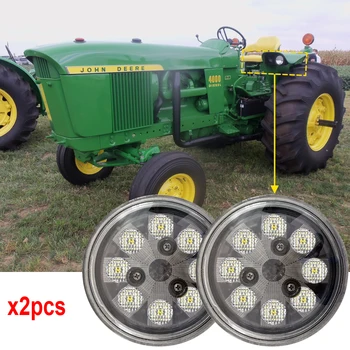 

Left-Hand or Right-Hand Front Hood Fender or Upper Cab Work Lights PAR 36 24W 4.5" inch Round led tractor lights x2pcs freeship