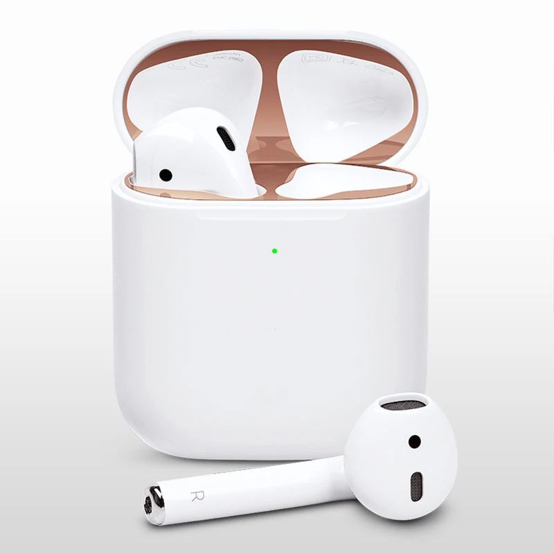 Металлический пылезащитный чехол для AirPods Защитная Наклейка для аксессуаров защита кожи от железной металлической стружки