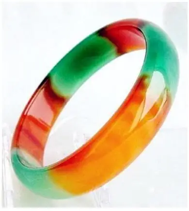 

Pretty Genuine Asia Red/Green Natural Agate Jade Bangle Bracelet 56-59mm