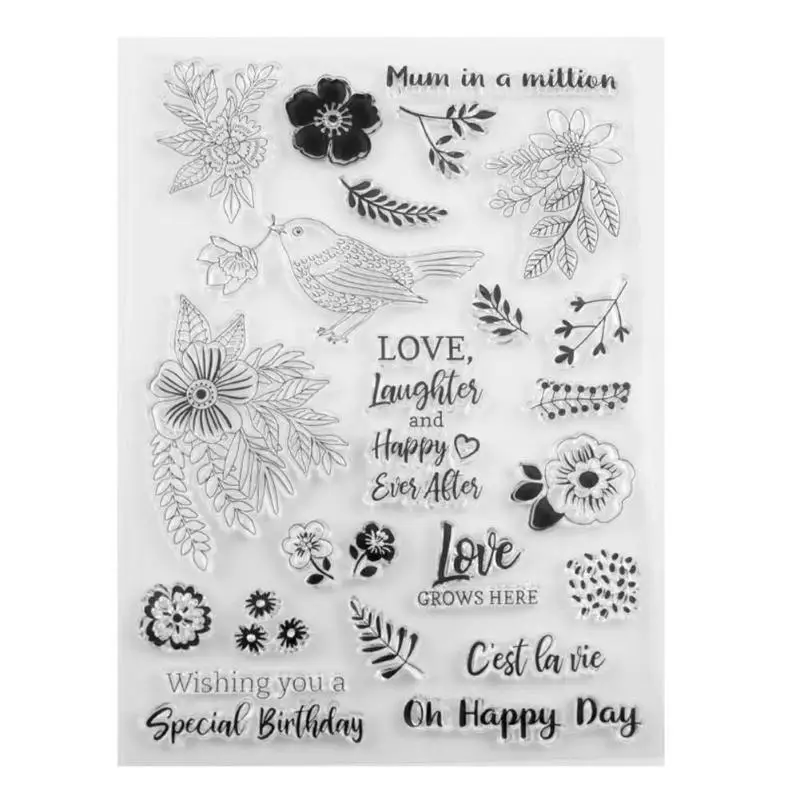 

Clear Transparent Stamps Scrapbooking Flower DIY Silicone Seals Stamps Card Making Decor Paper Crafts Gift For Kids