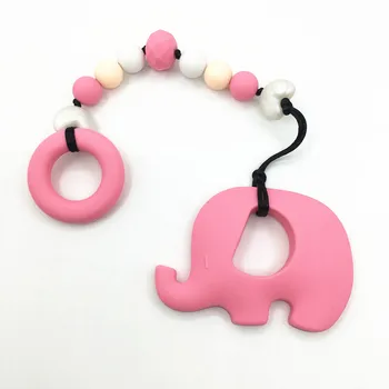 

Silicone elephant Teething Pendant Wood Pacifier Clip Chain Koala Teether Teething Toys Baby Carrier Teething Accessory
