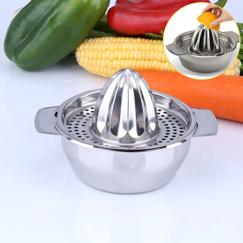 Stainless Steel Manual Juicer Fruit Lemon Squeezer with Bowl Juicer