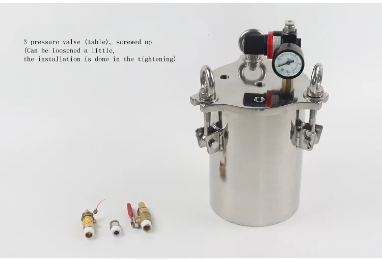 304 stainless steel pressure tank, dispenser storage tank 1L-2L, with safety valve, regulating valve