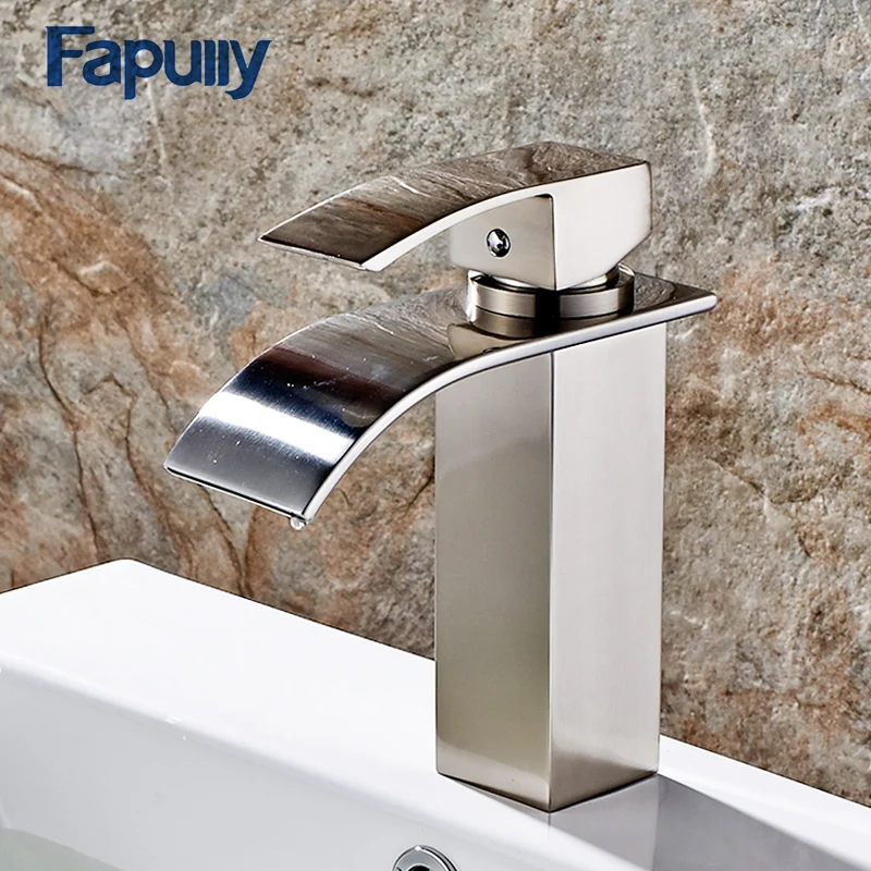 Fapully حوض صنبور خلاط سطح جبل الشلال صنبور الحمام الغرور سفينة الباردة والساخنة المصارف المياه صنبور حوض خلاط 114-11N