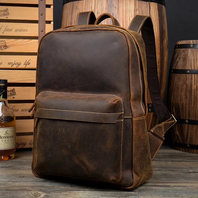 Men Backpacks 100 Genuine Leather Backpack S Brand Designer Men Backpacks 100 Genuine Leather Backpack S Brand Designer Crazy Horse Laptop Bag Fashion Casual