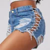 Hzirip Sexy Summer Women Denim Shorts 2021 New Black Blue High Waist Ripped Short Jeans