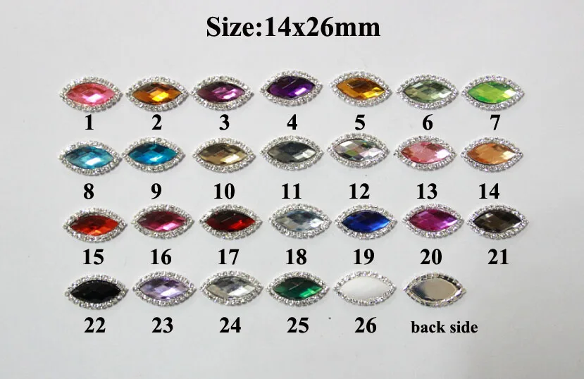 

Free Shipping Wholesale 14X26mm 100pcs/lot Flatback Rhinestone Navette Button For Hair Flower Wedding Invitation LSP14