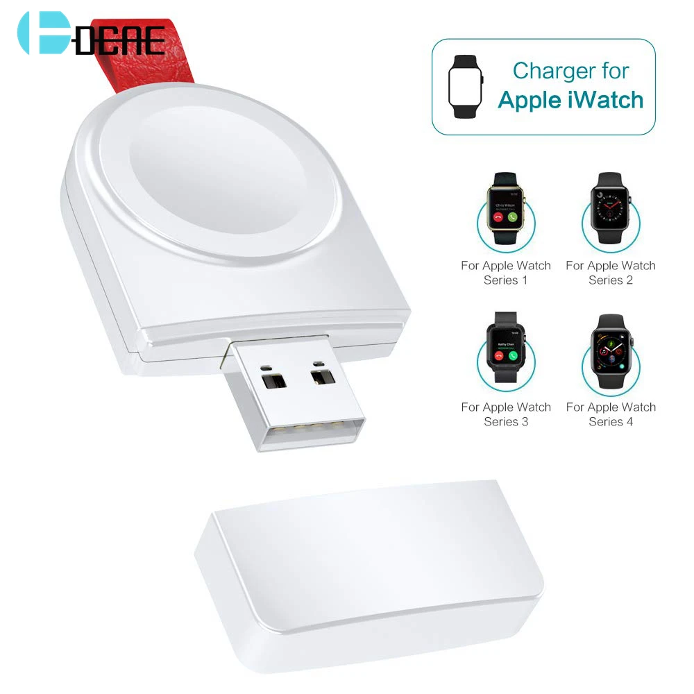 

DCAE Portable Mini Fast Wireless Charger for Apple Watch Series 4 3 2 1 USB Magnetic Quick Charging Cable For iWatch Charge Dock