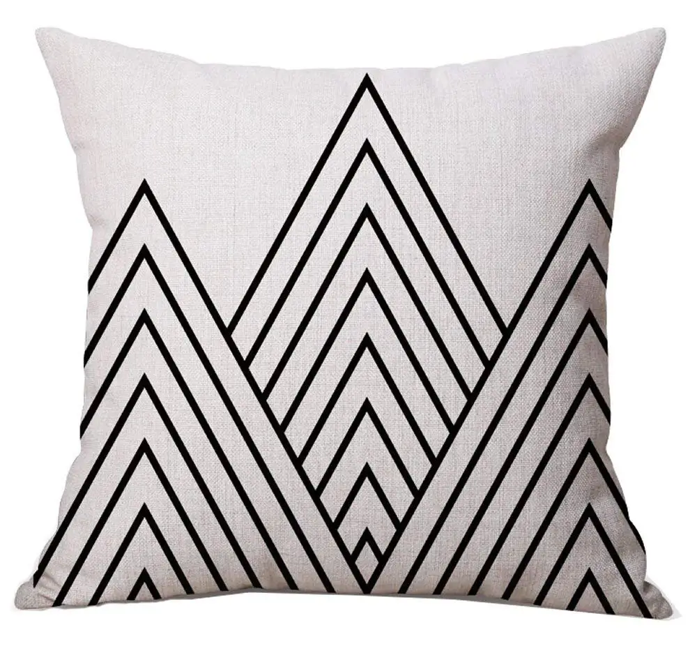 

Geometric Decorative Throw Pillow Cases Covers Linen Cotton Square Cushion Case Covers 18 x 18 Inches