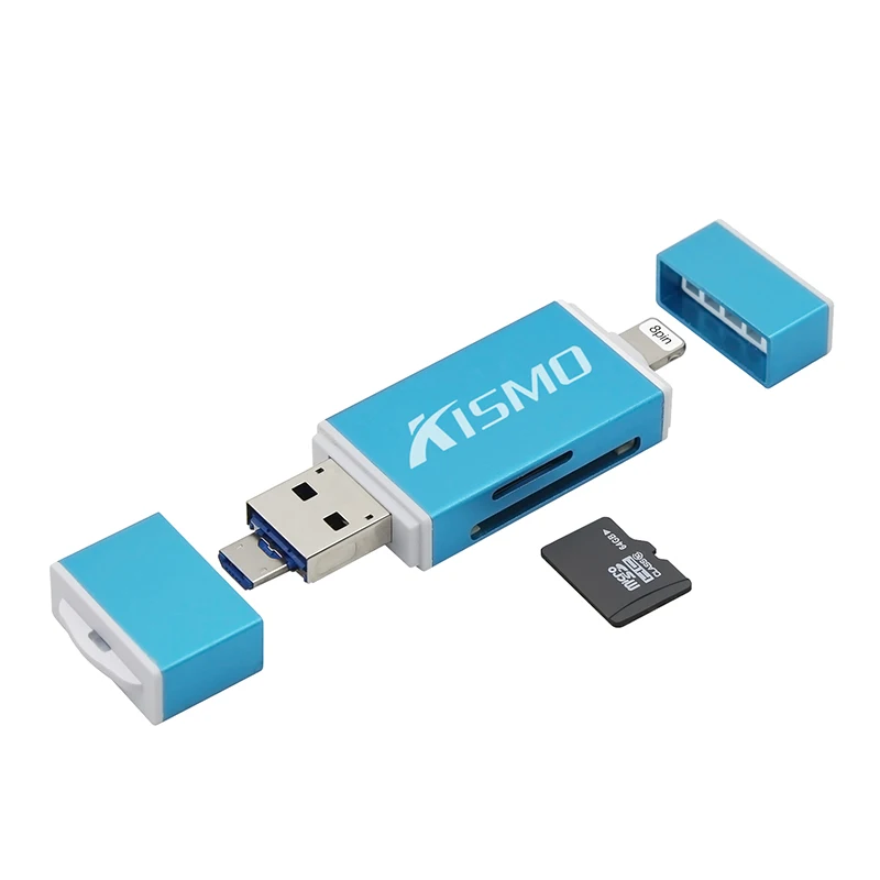 Карта памяти Kismo 3 в 1 OTG USB флеш накопитель Micro SD TF картридер для iphone X 8 7 6 Plus iPad Air Pro S6