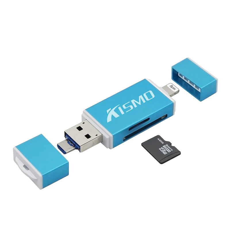 

Kismo 3 in 1 Memory Stick OTG USB Flash Drive Micro SD TF SD Card Reader For iphone X 8 7 6 Plus 5S iPad Air Pro S6 S7 Edge