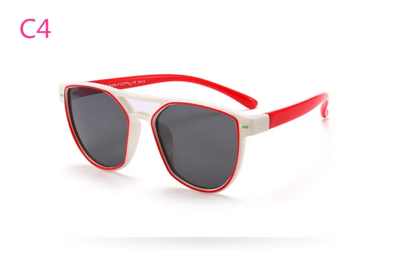 ASUOP2018 new fashion silicone children pilot polarized sunglasses UV400 retro girl round glasses boy color soft brand glasses (5)