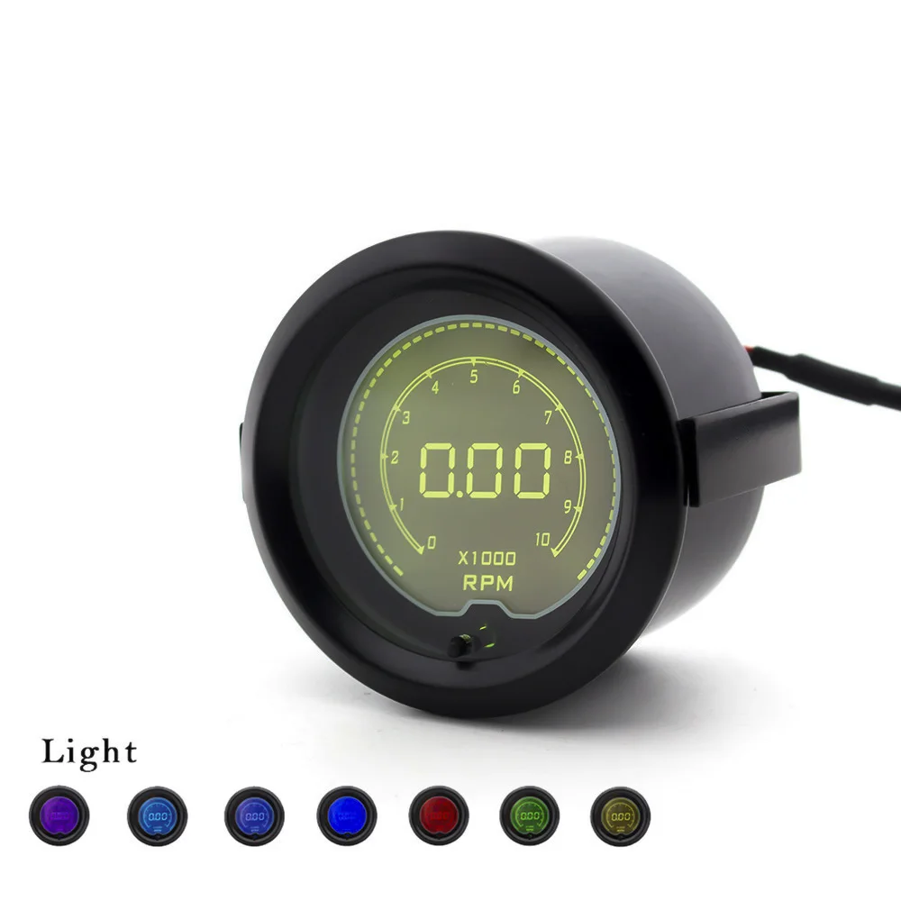 CNSPEED, 7 цветов, 52 мм, тахометр, измеритель оборотов, цифровой дисплей и светодиодный светильник, автоматический измеритель оборотов XS100115