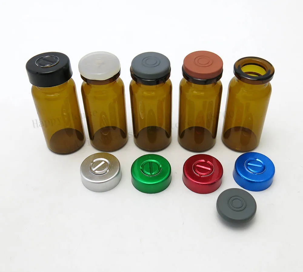 360x10ml amber perfume essence glass bottle with aluminum colorful filp off lid 10cc pharmaceutica sample vials 3