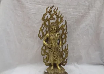 

YM 321 12" Japanese Buddhist Joss Pure Brass Stand Fudo-Myo-O Achalanatha Buddha Statue