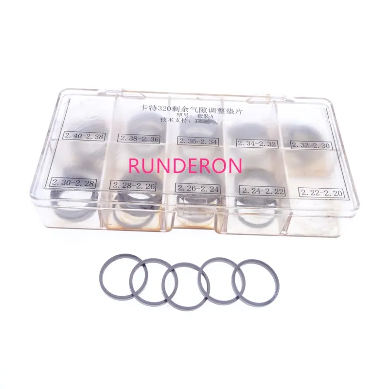 

50pcs Fuel System Common Rail Repair Kit Remaining Air Gap Adjusting Gasket Washer Shim for CAT 320D Injector Size 2.20~2.40