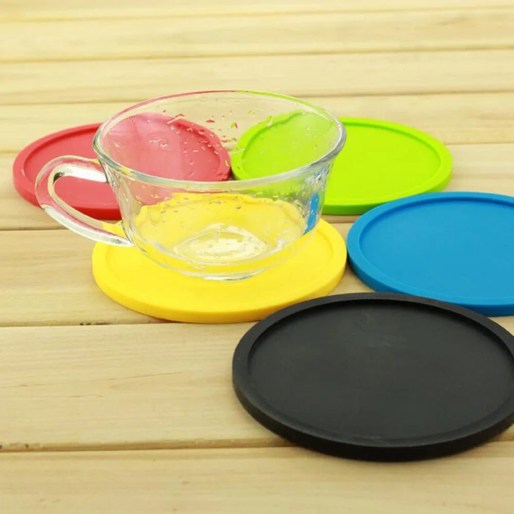 6 цветов круглые абсорбирующие силиконовые подставки для кружек для ...