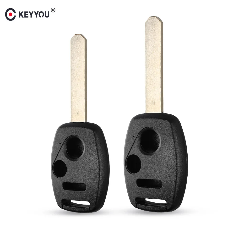 

KEYYOU 2 Button + Panic Remote Key Shell For Honda Odyssey Rigeline Accord Replacement Fob Case 3 Buttons