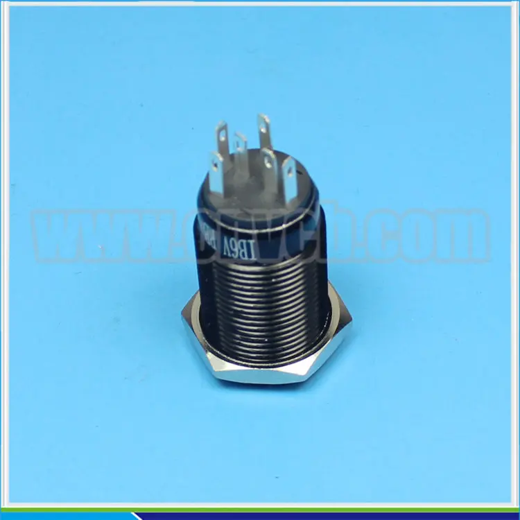1693 1NO1NC/2NO2NC flat head oil dot illuminated anti-vandal button switch black 16mm push button switch