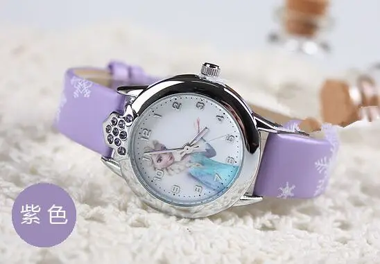 New relojes Cartoon Children Watch Fashion Cute Princess Watches For Kids Student Leather quartz Watch Girl relogio feminino