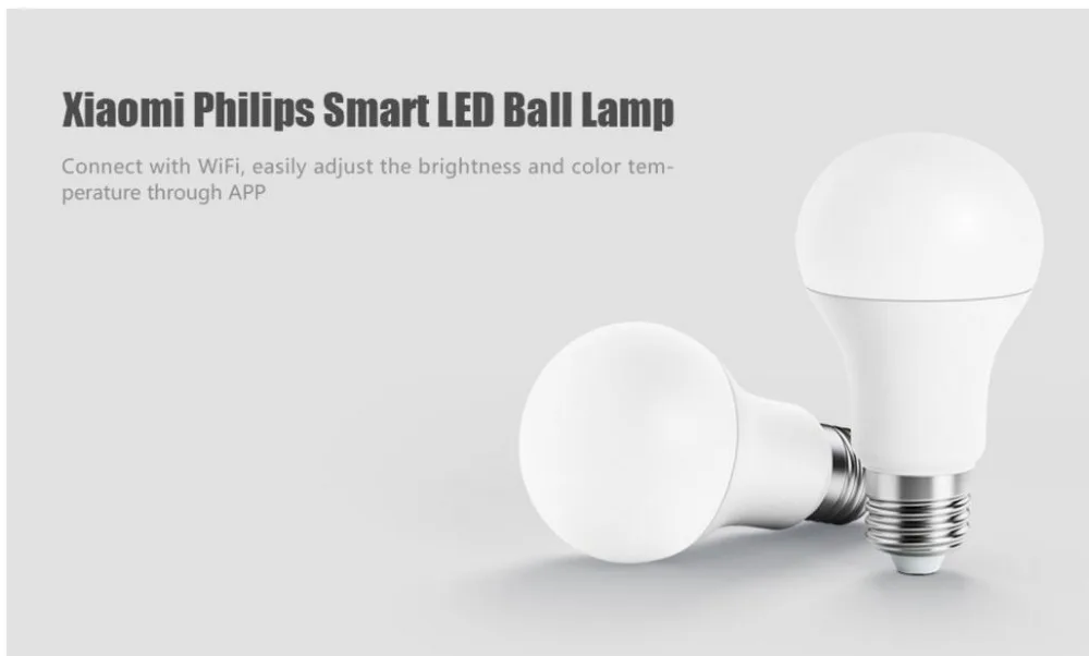  Xiaomi Mijia Smart White LED E27 Bulb Mi Light APP WiFi Remote Group Control 3000k-5700k 6.5W 450lm - 32853967773