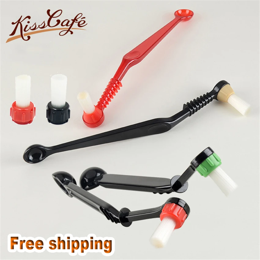

Double Head Anti-scalding Coffee Machine Cleaning Brush Special Filter Nylon Brushes Spoon Cleaner for Coffee Tool Home Kitchen