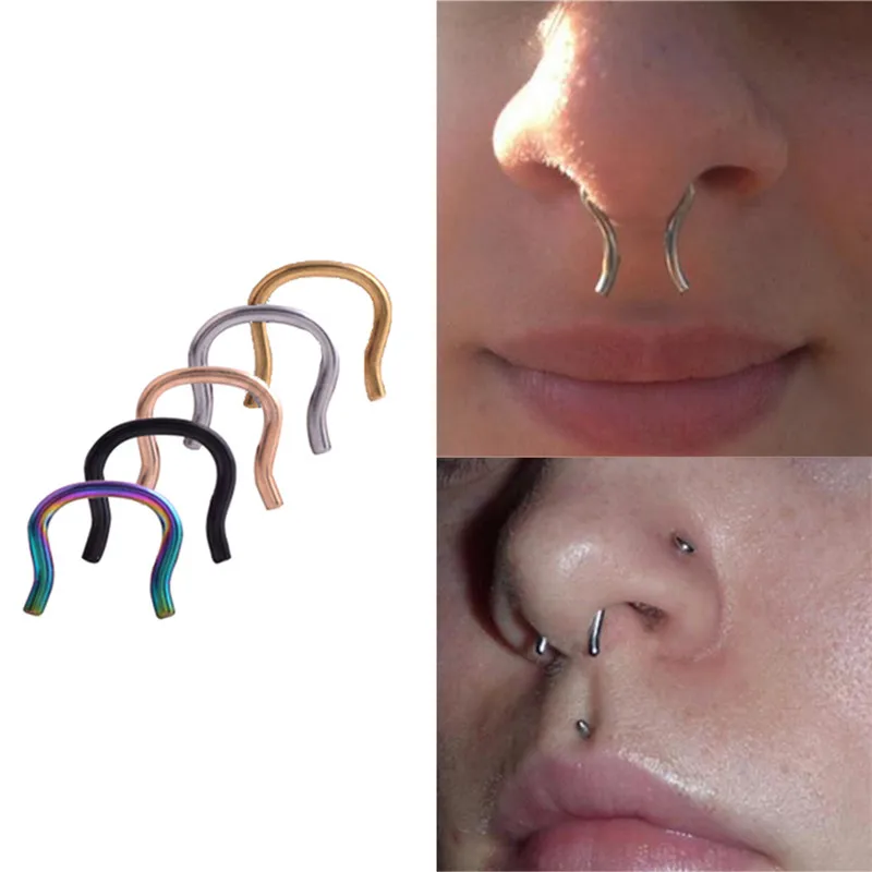 new arrival 1 Pair U Shaped Septum Retainer Piercing Stainless Steel
