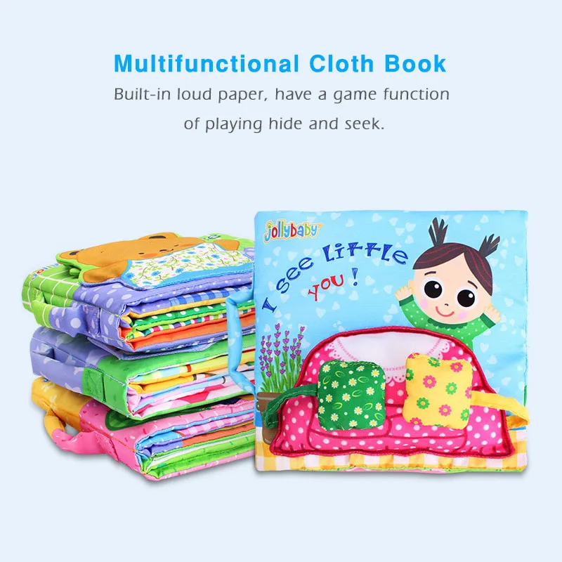 

Children Early Education Plush Toy Animals Books 0-3 Years Interactive Soft Cloth Development Books