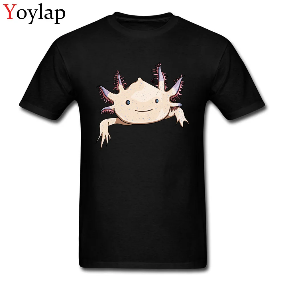 Pure Cotton Tops Shirts Axolotl Friend for Men Casual T-shirts Cool Fitted O Neck Short Sleeve Tee Shirt Top Quality black