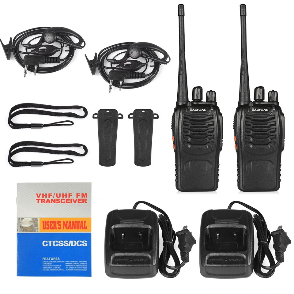 2 шт. Baofeng BF-888S Walkie Talkie радиостанция UHF 400-470 мГц 16CH 888 S CB радио BF 888S портативный трансивер 2 рации baofeng 888 рация для охоты радиостанция