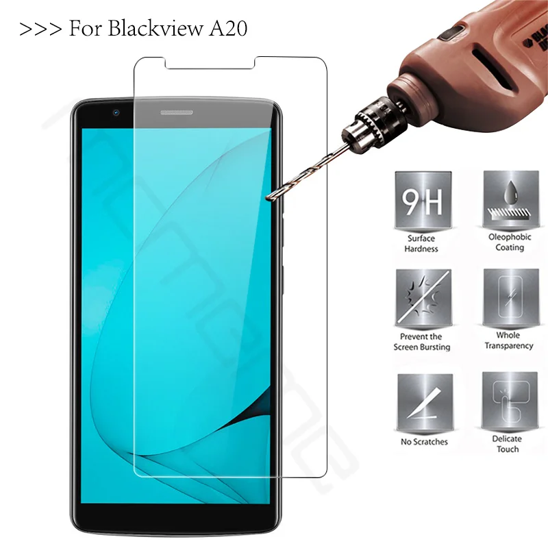 Высококачественное закаленное стекло 2.5D 9H для Blackview A 20 Защитная пленка экрана