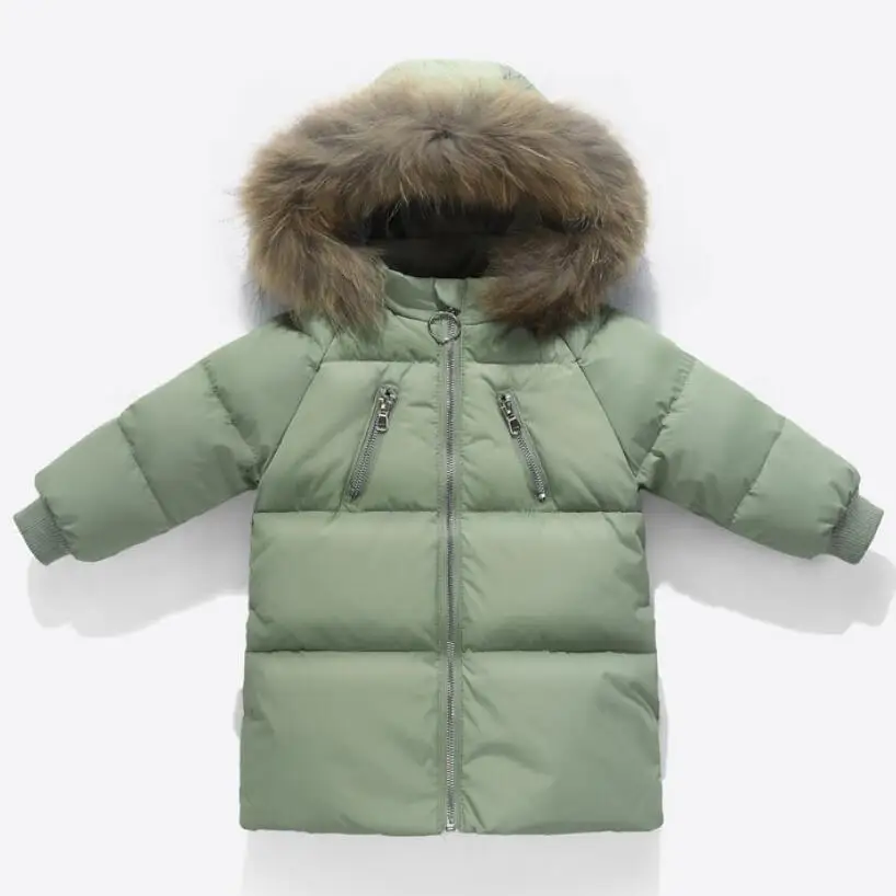 

Baby Boys Girls Winter Coat Jacket Long Sleeve Fur Hooded Duck Down Kids Coats And Jackets Children's Outerwear Toddler Clothes