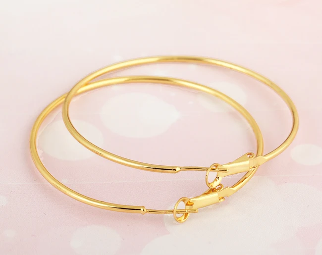 

LEMOER Fashion Gold Silver Color Shiny Super Big Circle Hoop Earring Basketball Wives Hoop Earrings for Women 2017 brincos ouro