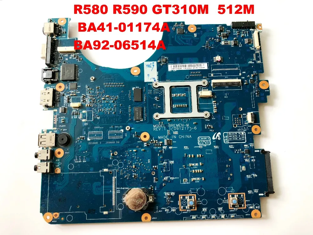 Оригинальная материнская плата для ноутбука samsung R580 R590 R580 GT310M 512M BA41-01174A BA92-06514A протестирована