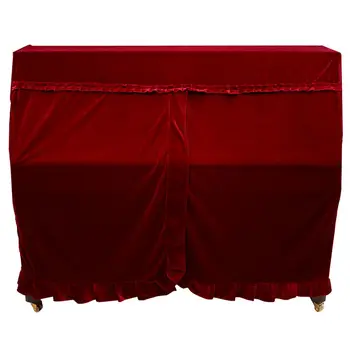 

Practical Full Piano Cover pleuche Decorated with Macrame for Universal Upright Vertical Piano