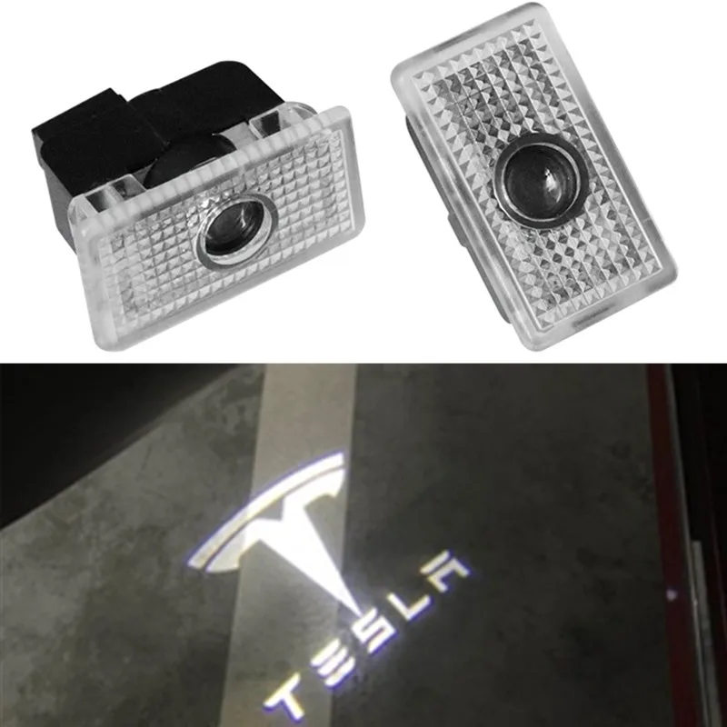 2X для Tesla модель 3 модели S X 2016 2017 2018 светодиодный подсветка двери автомобиля с