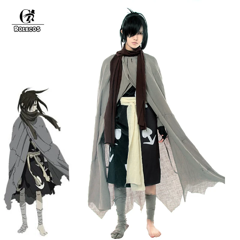 

ROLECOS Japanese Anime Dororo Cosplay Costume Hyakkimaru Kimono Cosplay Costume Halloween Costume Men Kimono Cloak Full Set