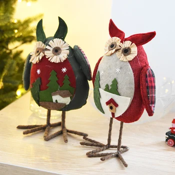 

New Arrival Christmas Big Eye Owl Plush Xmas Ornament Home Party Decor Christmas Decorations For Home Kids Christmas Gift Doll