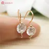 6PCS Height 17MM 21MM 24K Gold Color Plated Brass with Zircon Earring Hooks High Quality Diy Jewelry Findings Accessories ► Photo 1/6